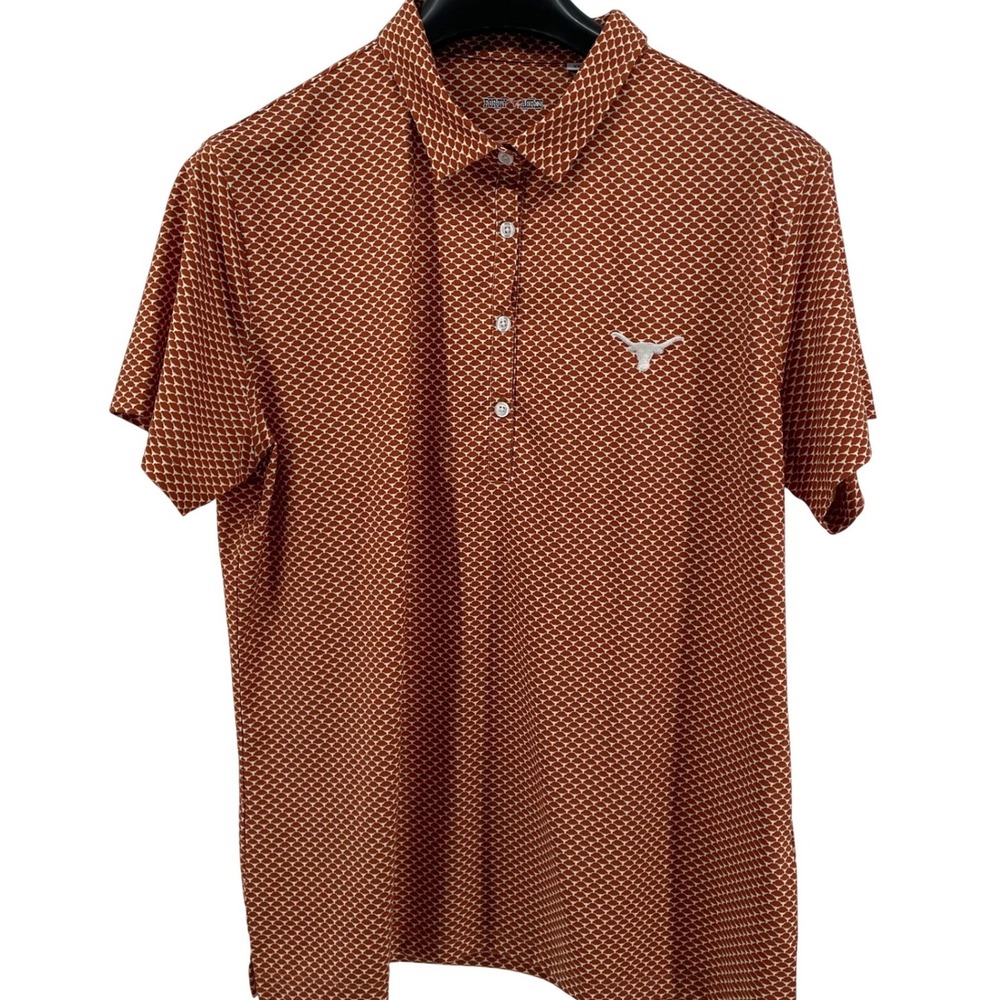 Forty Acres Polo Shirt Women XXL Burnt Orange Texas‎ Longhorns Logo Bamboo Blend